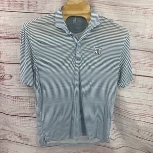 Johnnie-O Featherweight Polo Shirt Mens Large Striped UPF 50 Golf Casual Soft